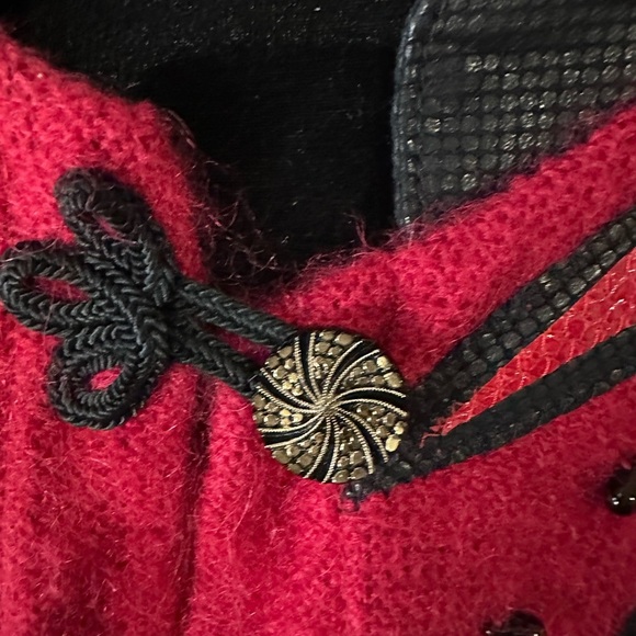 Vintage Ingrid Muhlhofer 1980 Mohair, Beaded, Floral Sweater,Size Medium. - Picture 4 of 16